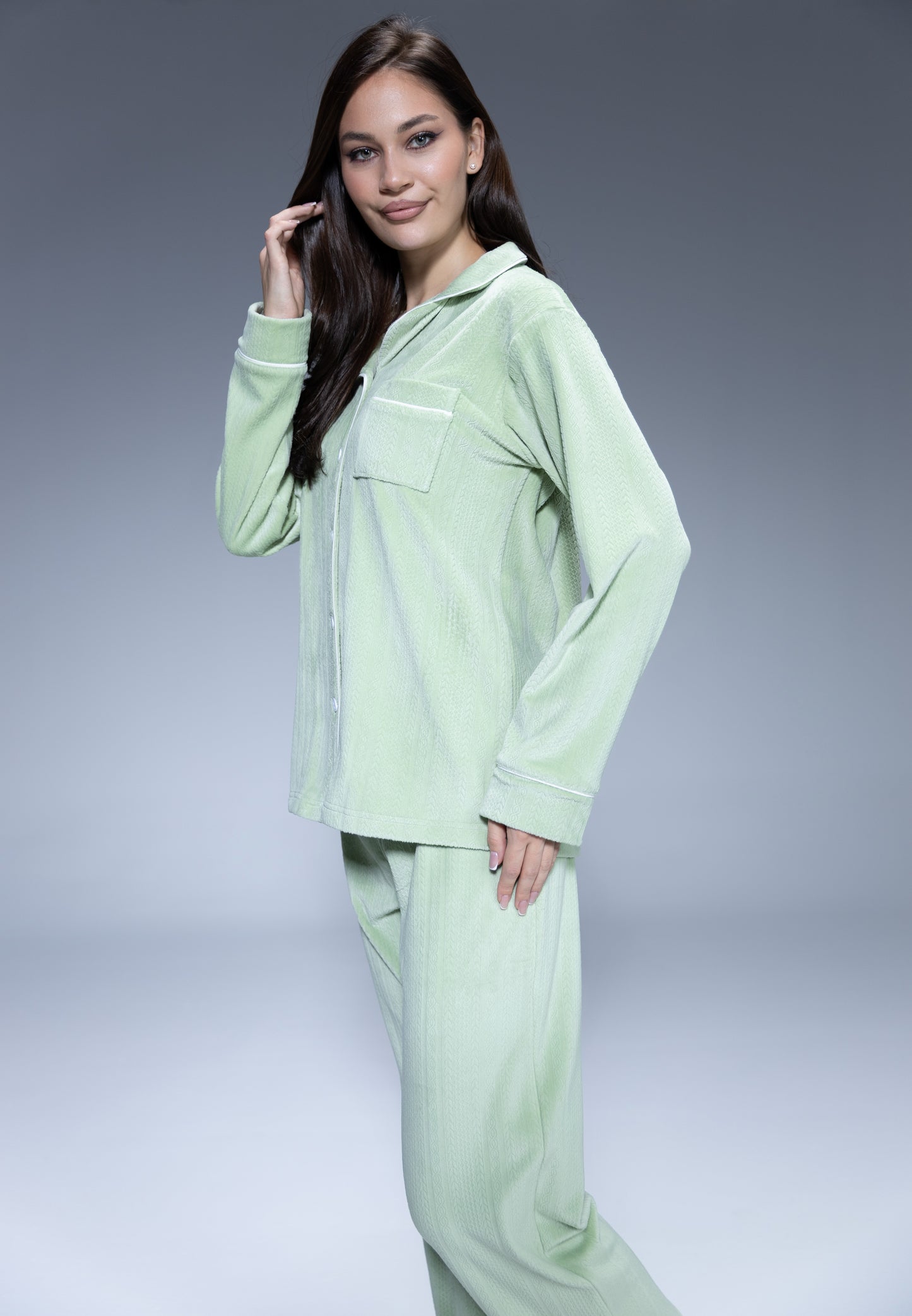 Velvet Buttoned Pajama