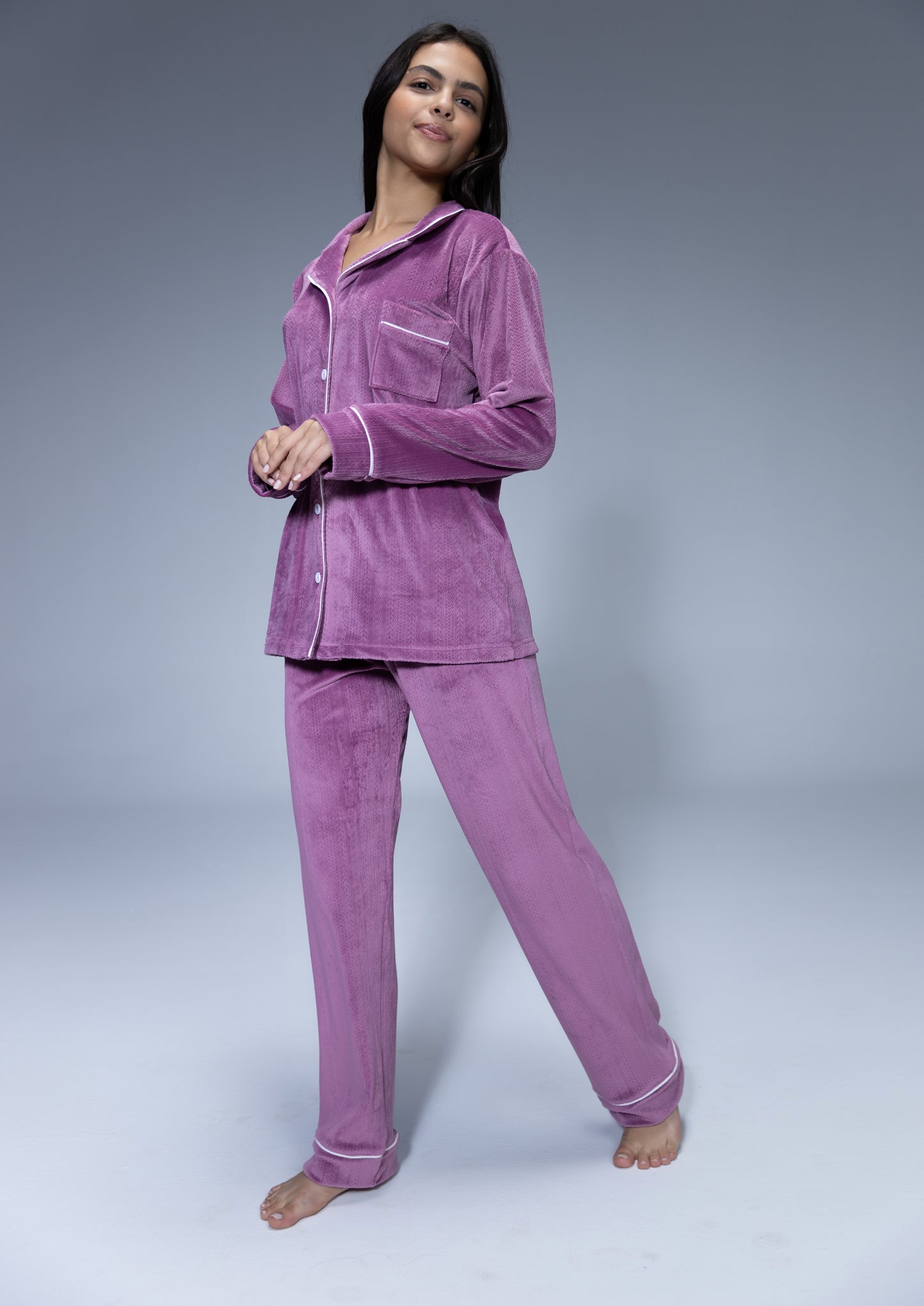 Velvet Buttoned Pajama