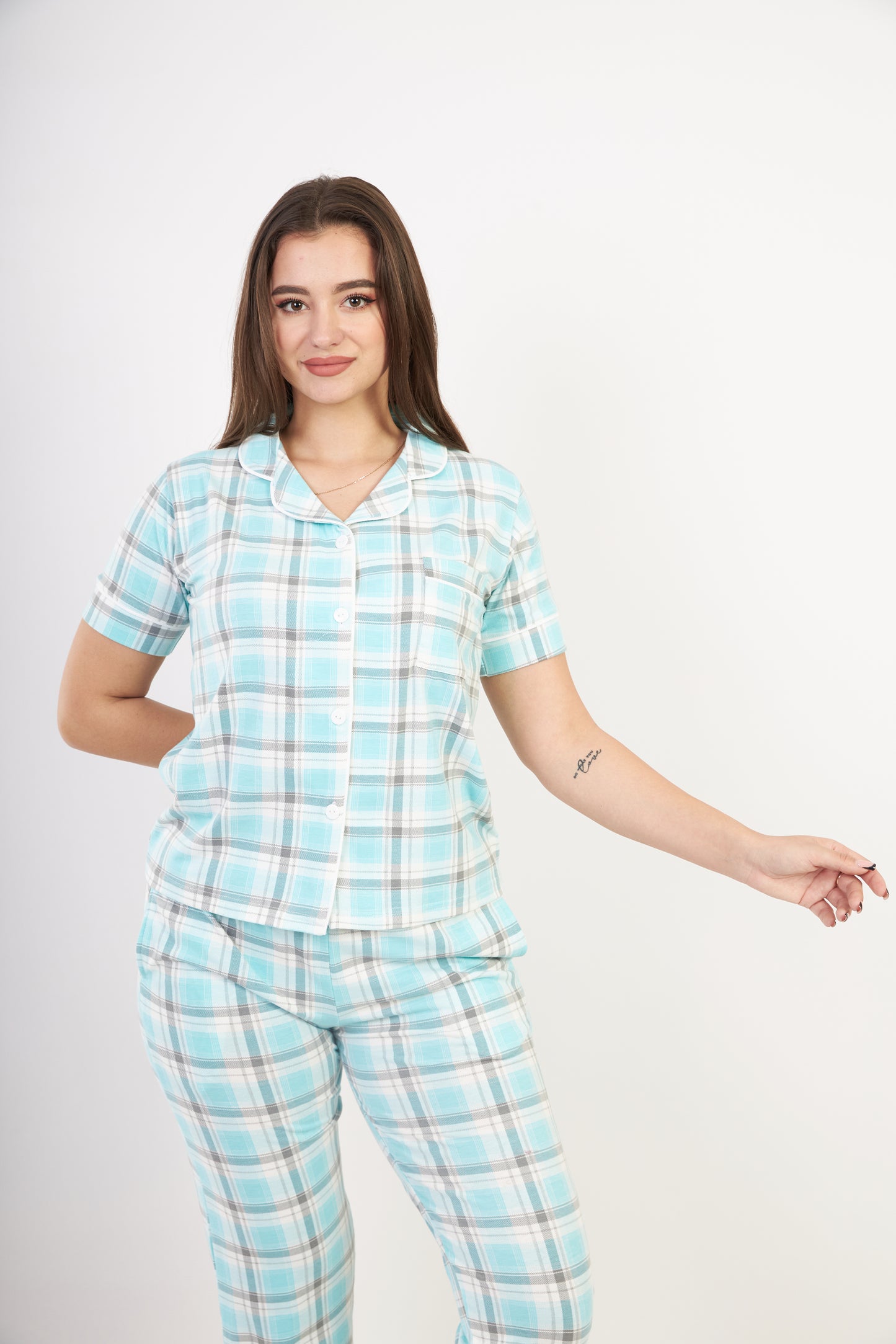 Plaid Buttoned Pajama