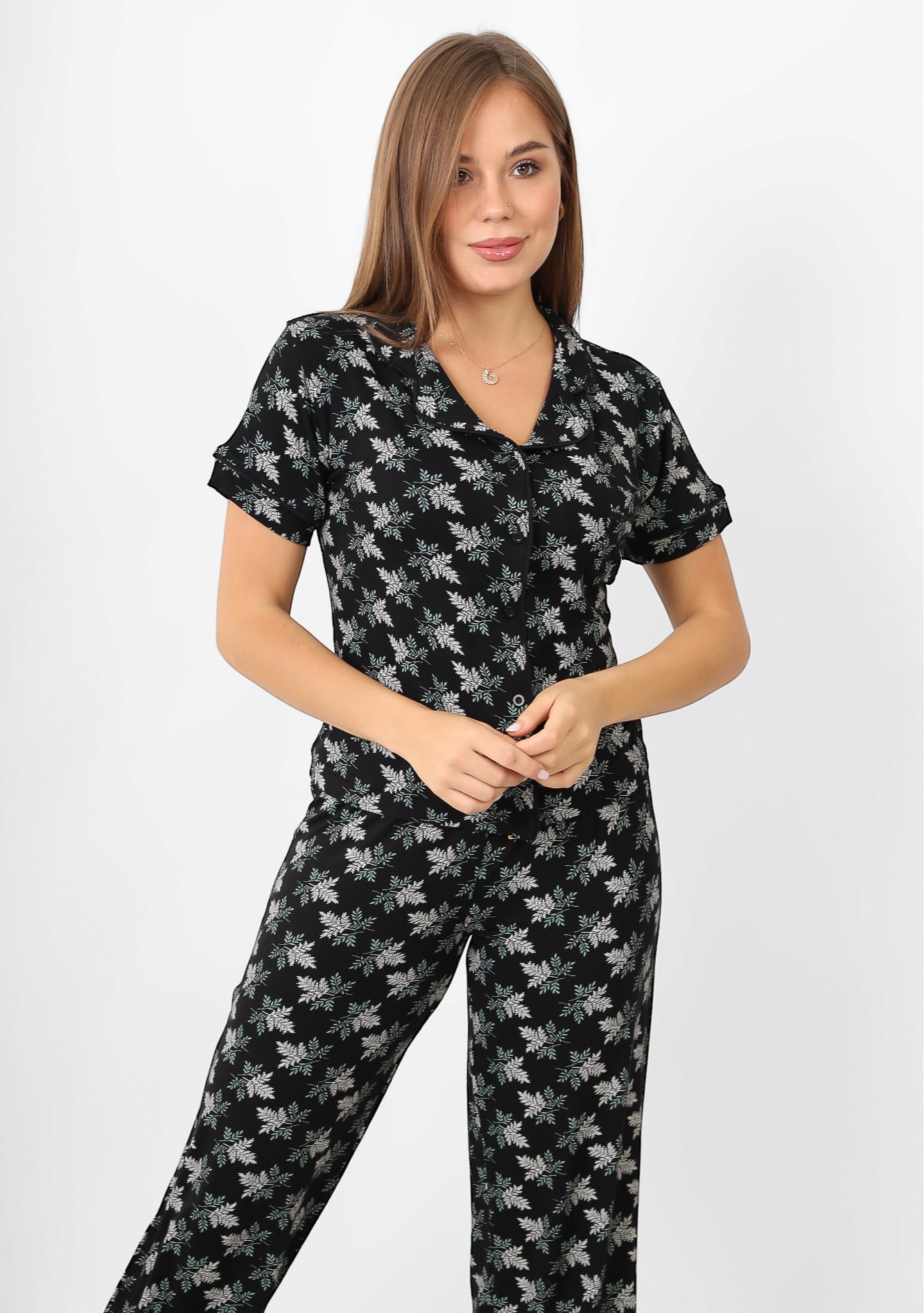 Floral Buttoned Pajama