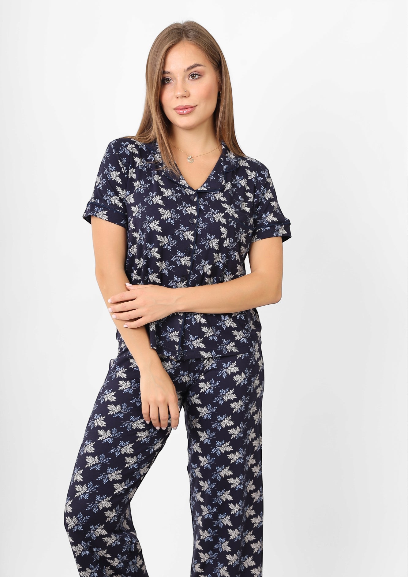 Floral Buttoned Pajama