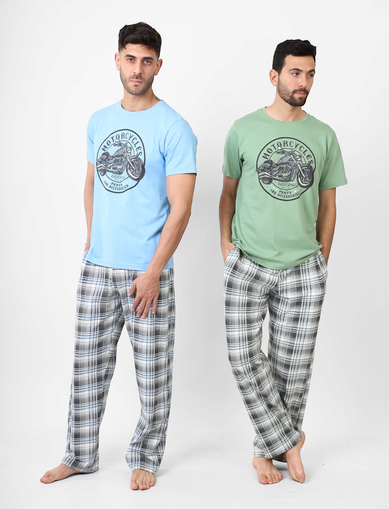 Motorcycles Plaid Pajama