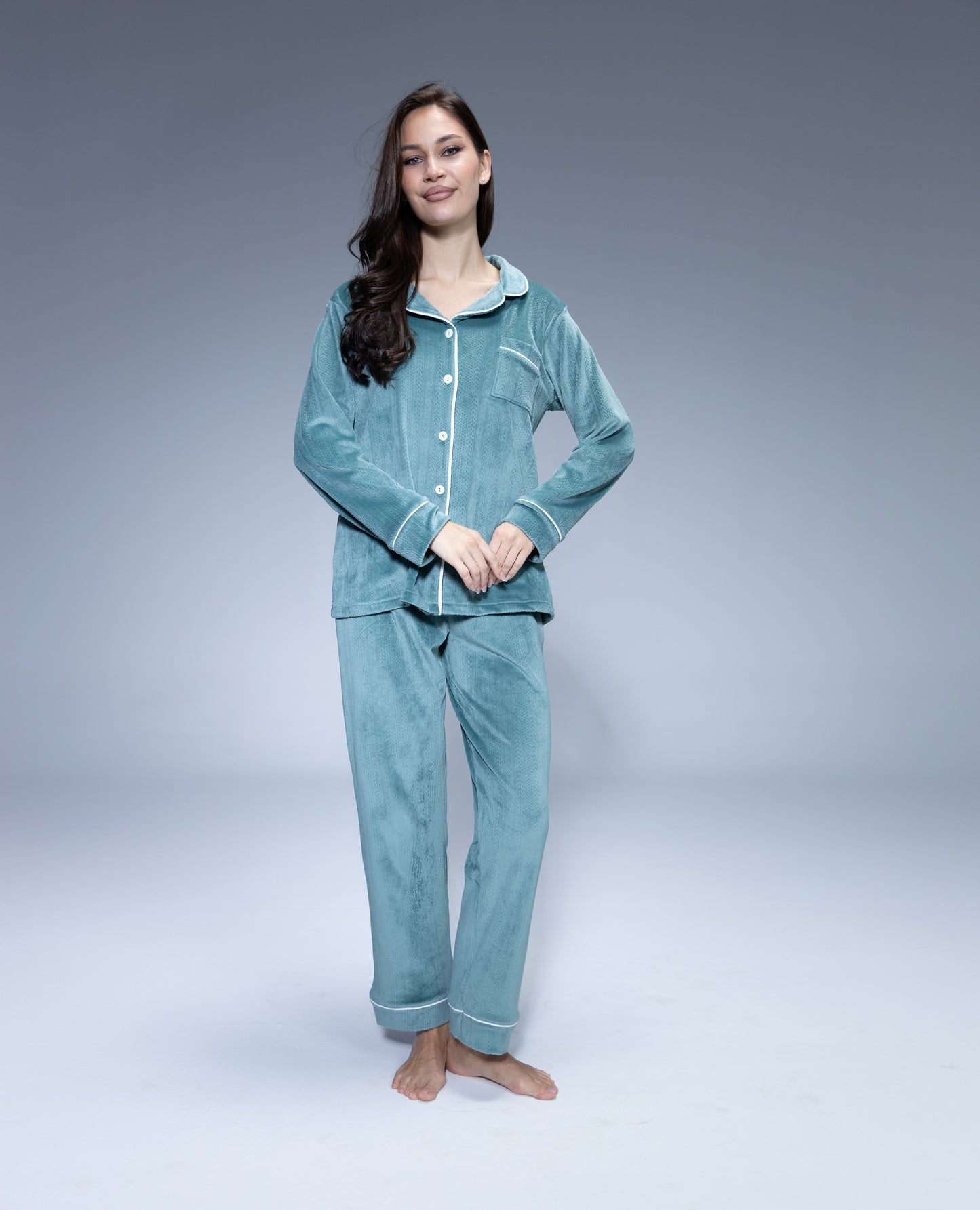 Velvet Buttoned Pajama