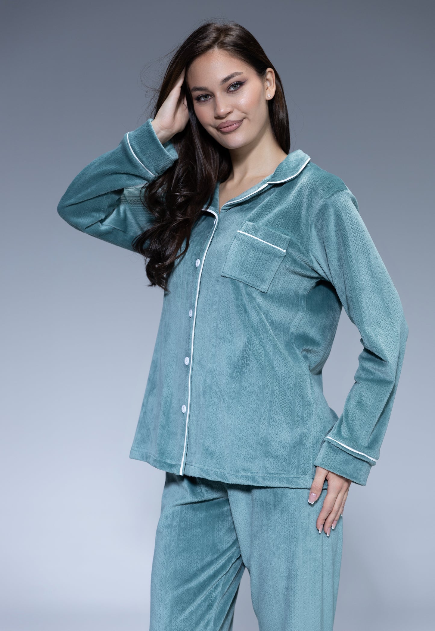 Velvet Buttoned Pajama