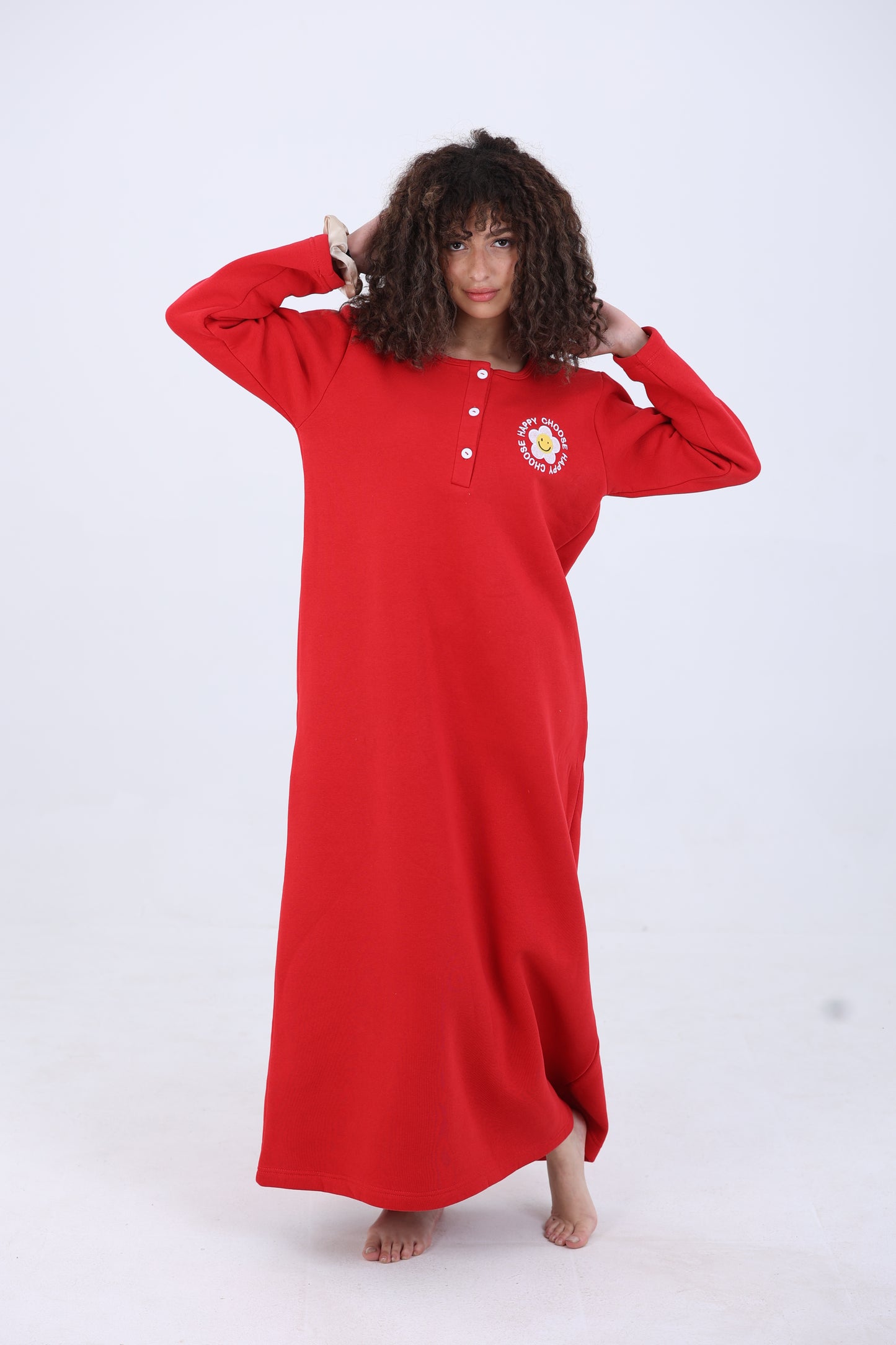 Choose Happy Fleece Night Gown