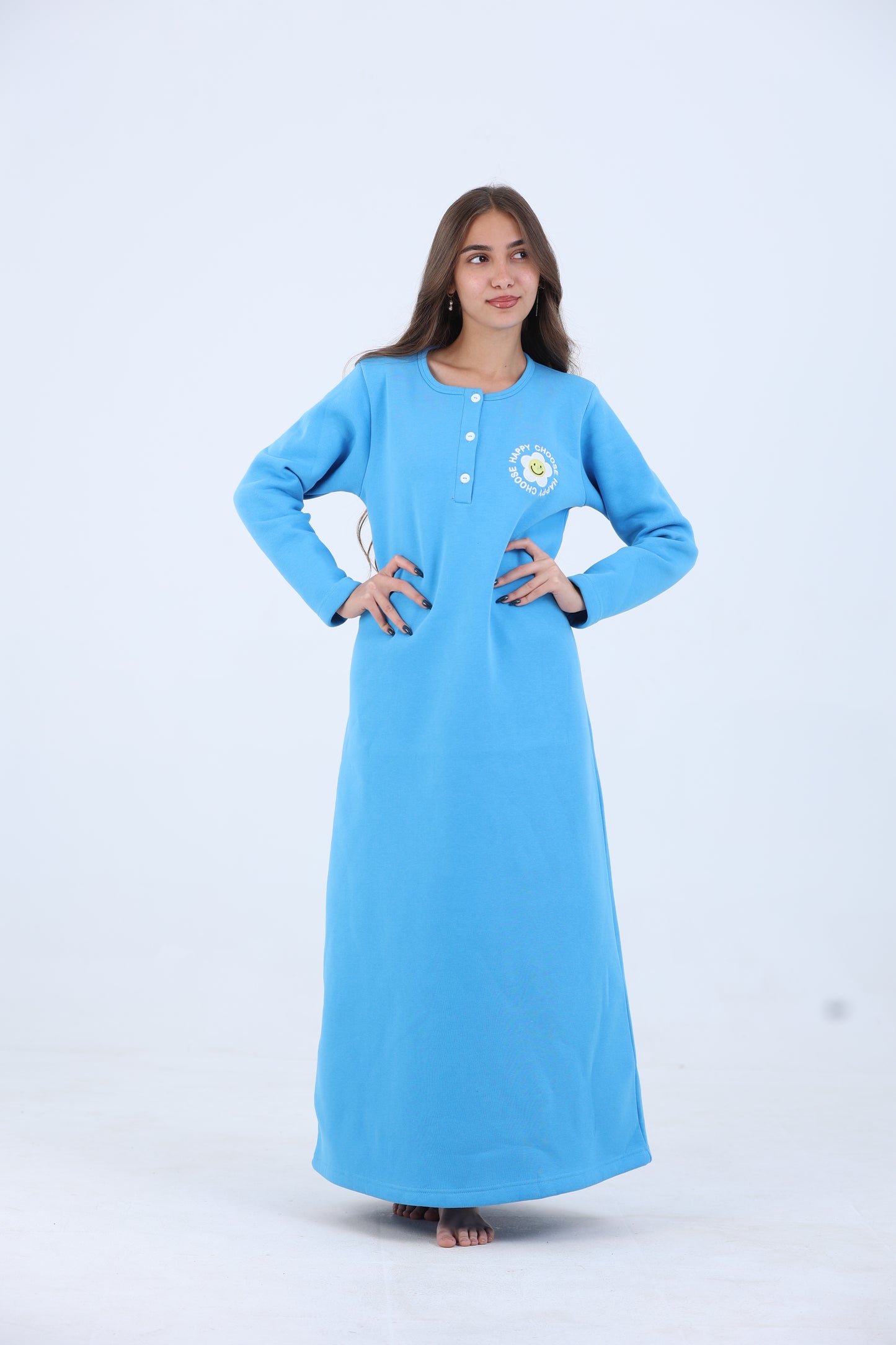 Choose Happy Fleece Night Gown