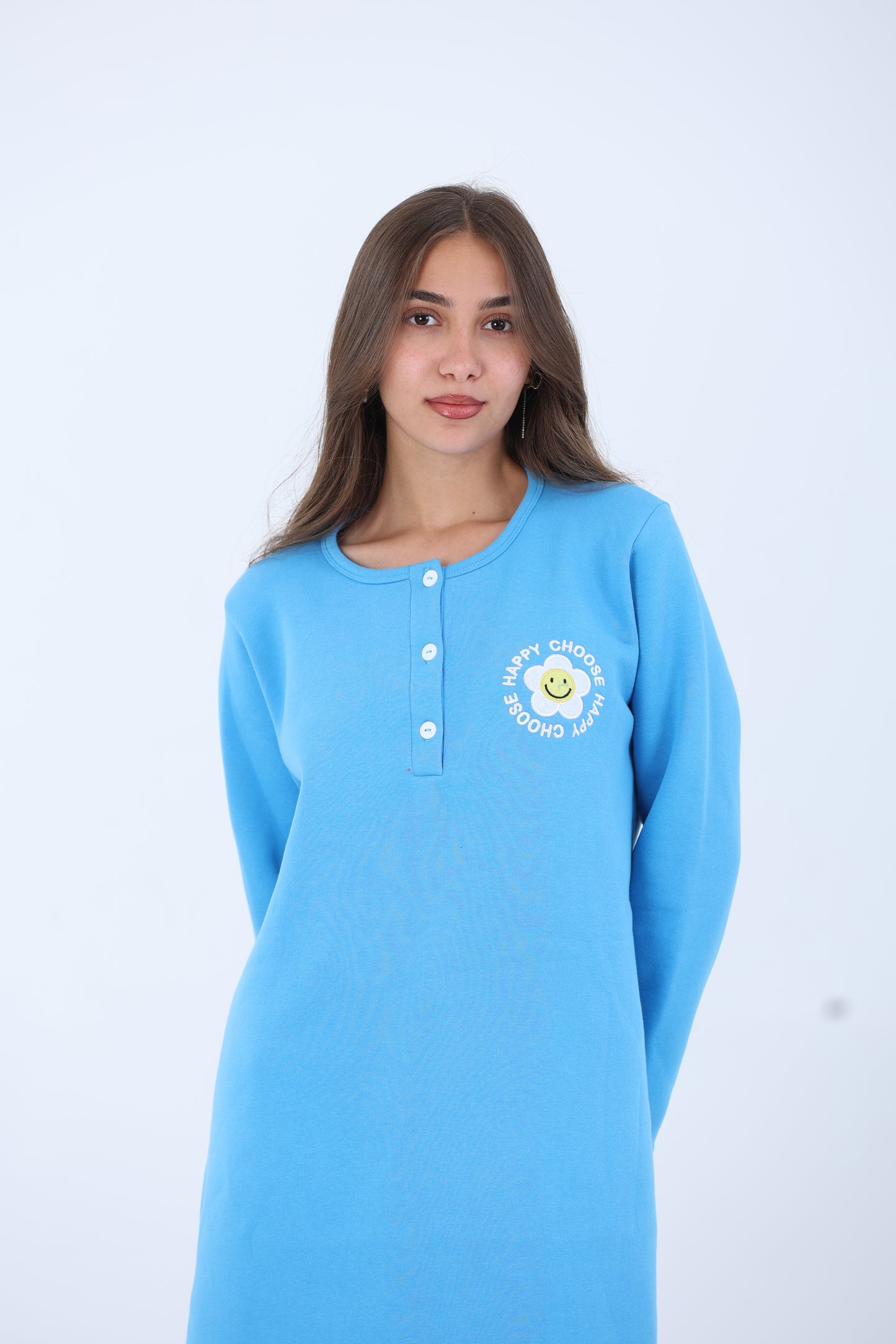 Choose Happy Fleece Night Gown