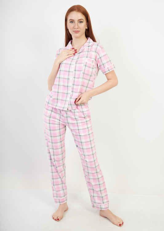 Plaid Buttoned Pajama