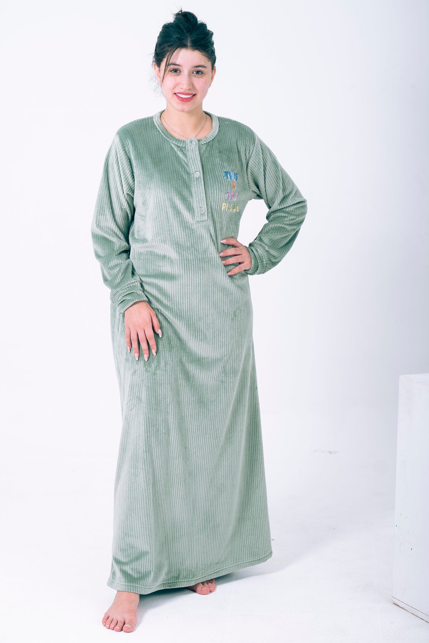 The Place Ribbed Corduroy Night Gown