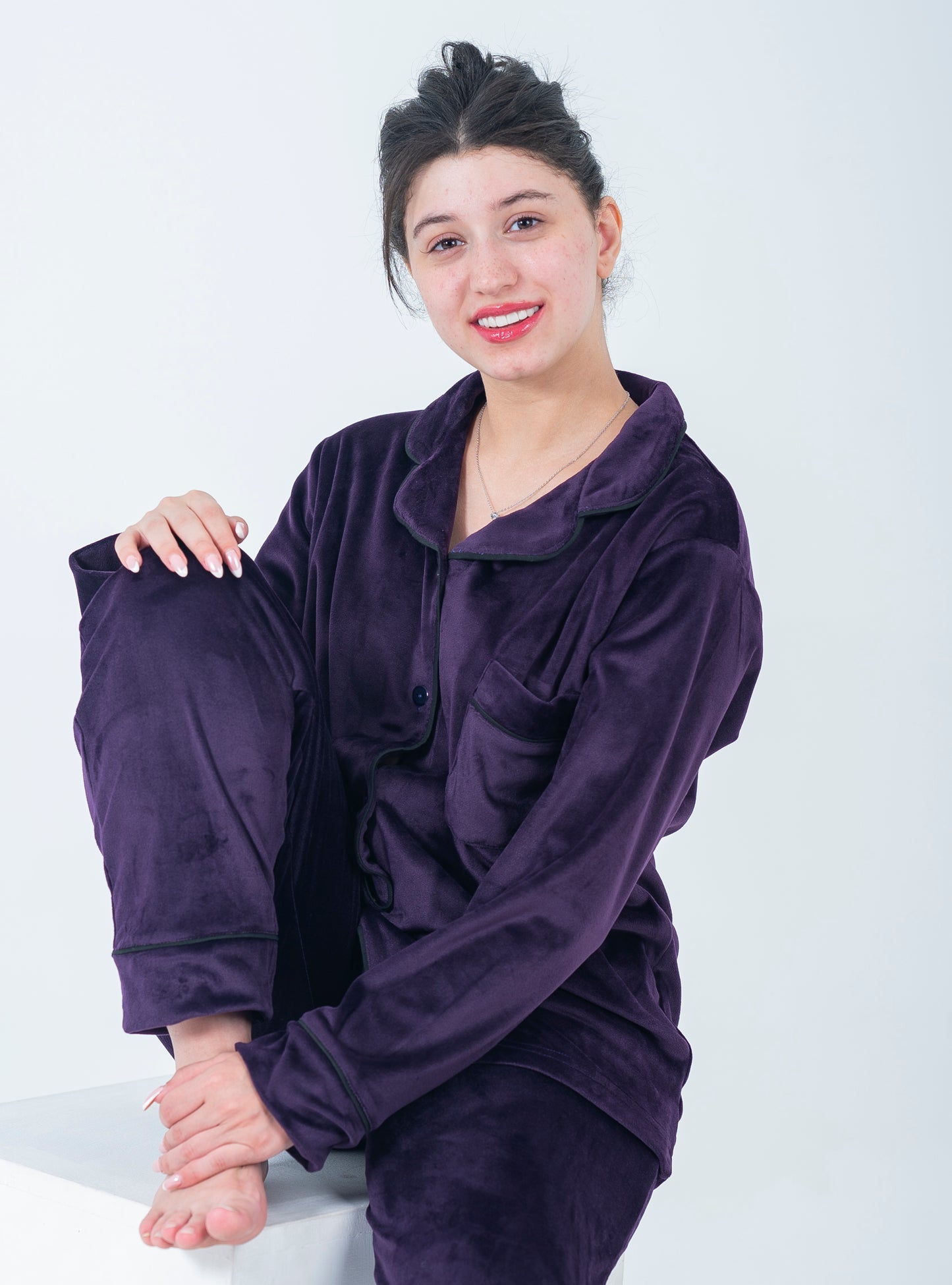 Velvet Buttoned Pajama