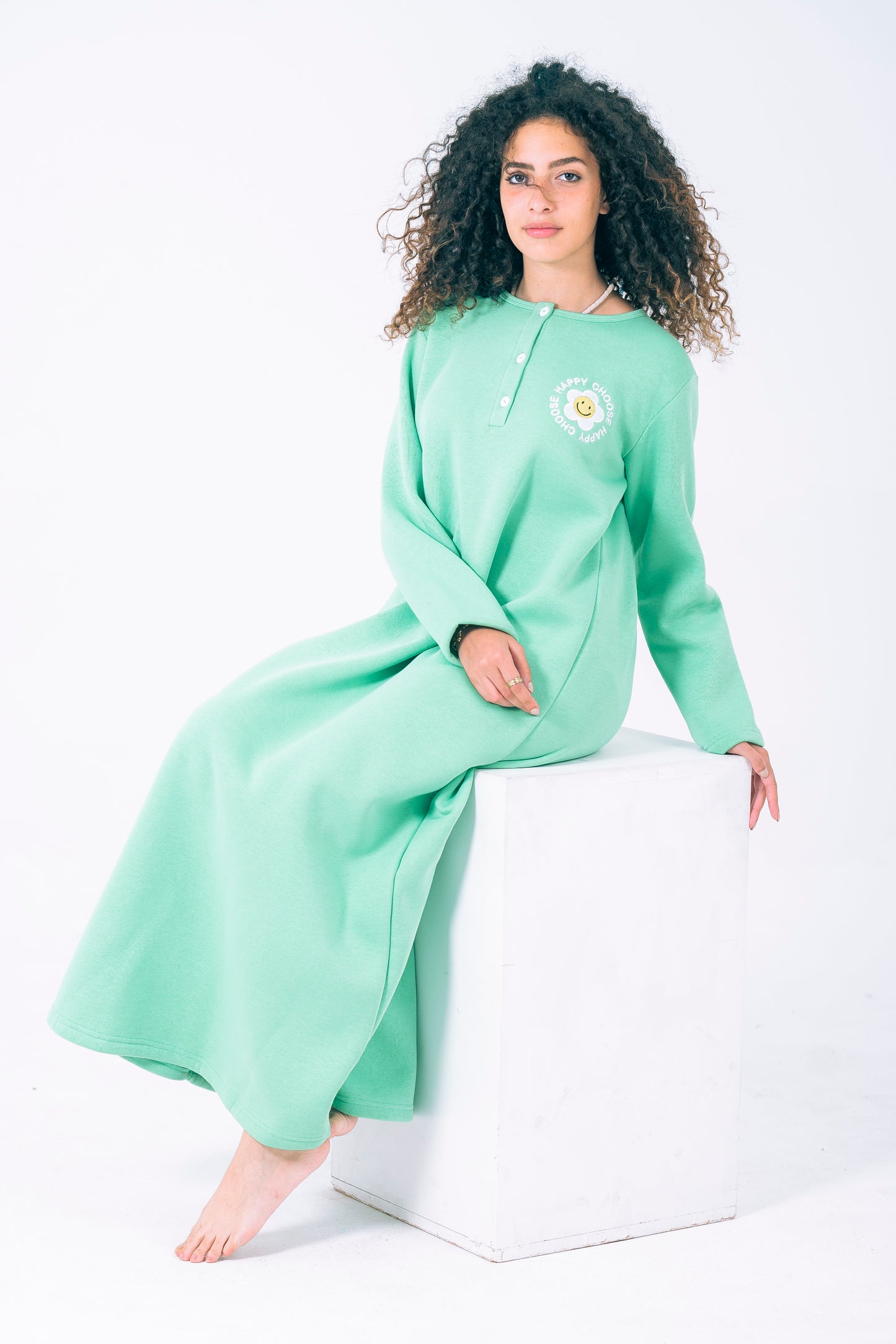 Choose Happy Fleece Night Gown