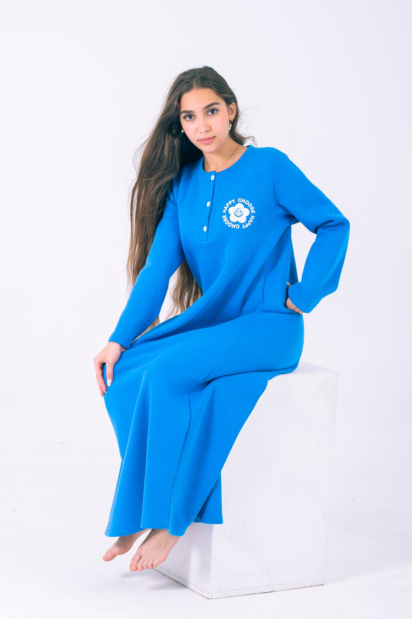 Choose Happy Fleece Night Gown